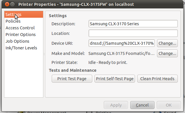 Setup Samsung CLX3175FW